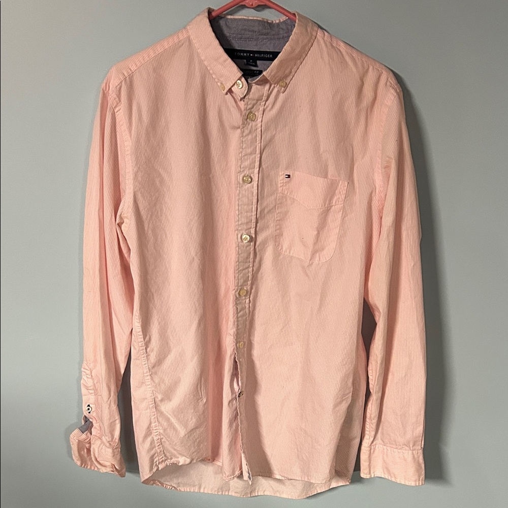 Tommy Hilfiger Men's Light Pink Casual Shirt - Medium